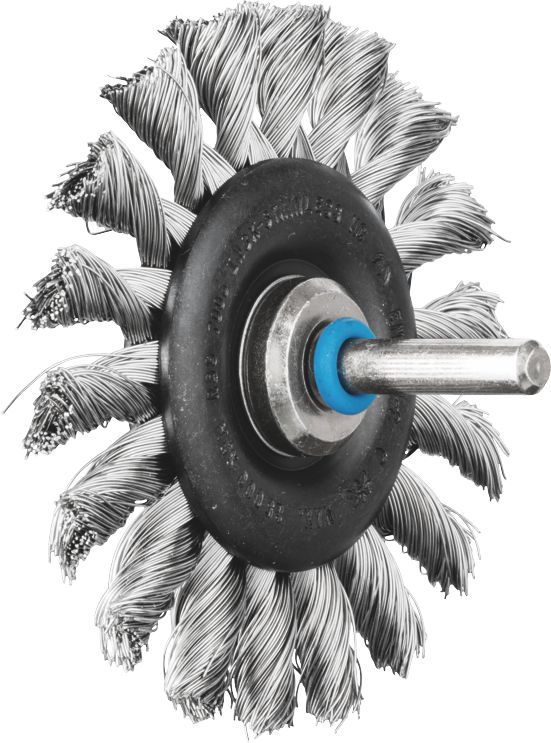 PFERD MOUNTED WHEEL BRUSH TWIST KNOT S/STEEL 70X6X6MM RBG 0.35 SG